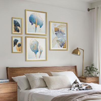 Set of 5 wall art pieces Modern plant motifs
