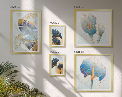 Set of 5 wall art pieces Modern plant motifs