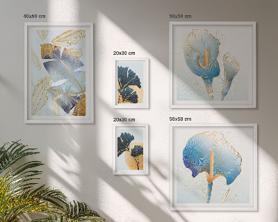 Set of 5 wall art pieces Modern plant motifs