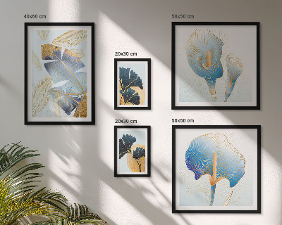 Set of 5 wall art pieces Modern plant motifs