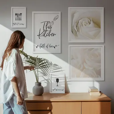 Gallery wall art stylish botanical kitchen decor