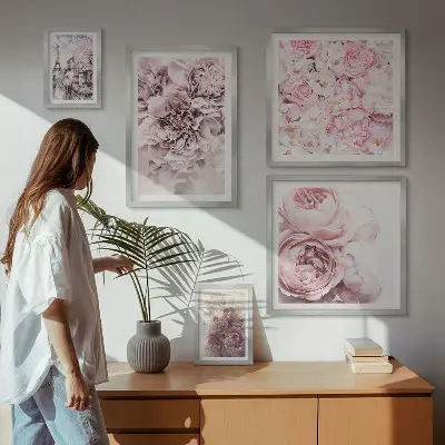 Vintage floral arrangements wall art set of 5 pieces