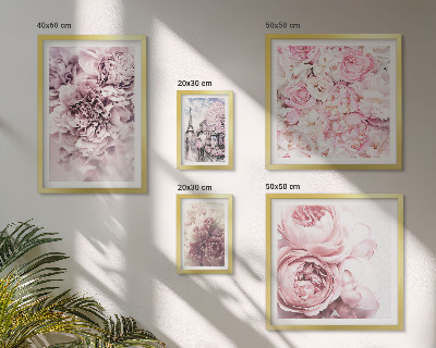 Set of 5 wall art pieces Vintage floral arrangements