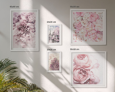 Set of 5 wall art pieces Vintage floral arrangements