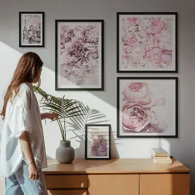 Vintage floral arrangements wall art set of 5 pieces