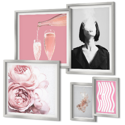 Framed photo set Chill Wine Woman Smoke