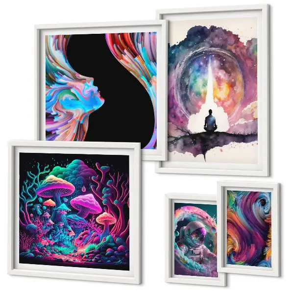 Cosmic inspirations surrealism gallery wall surrealist cosmic art gallery wall collection