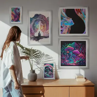 Cosmic inspirations surrealism gallery wall surrealist cosmic art gallery wall collection