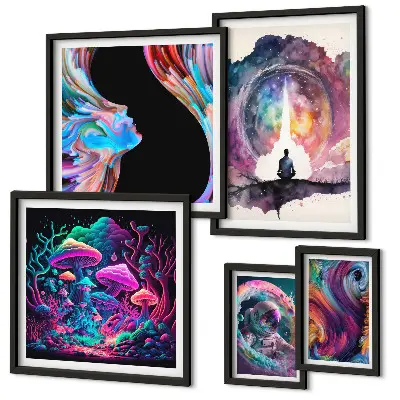 Cosmic inspirations surrealism gallery wall surrealist cosmic art gallery wall collection