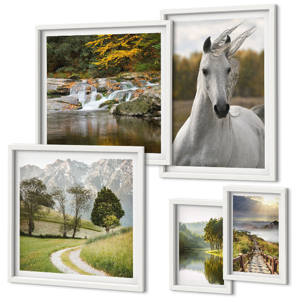 Framed photo set Landscapes Landscapes Horse