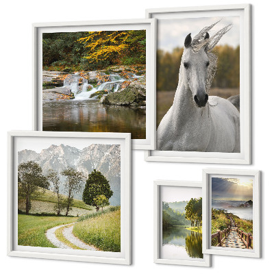 Framed photo set Landscapes Landscapes Horse