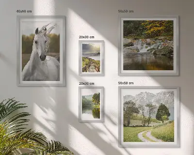 Framed landscape horse photo set set of landscape horse prints
