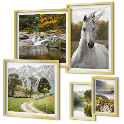 Framed photo set Landscapes Landscapes Horse