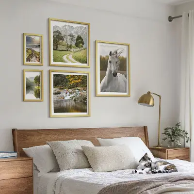 Framed landscape horse photo set set of landscape horse prints