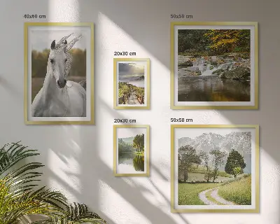 Framed landscape horse photo set set of landscape horse prints