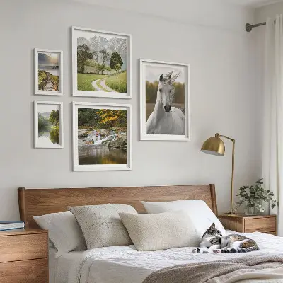 Framed landscape horse photo set set of landscape horse prints