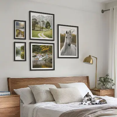 Framed landscape horse photo set set of landscape horse prints