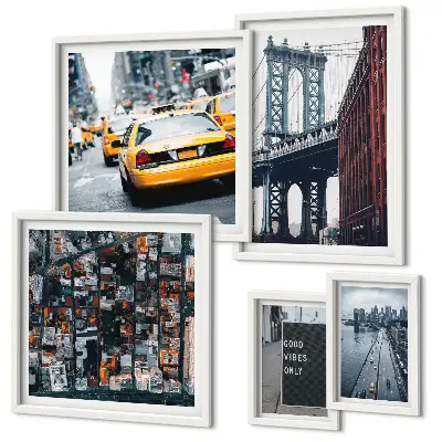 Charming New York wall art set set of 5 pieces