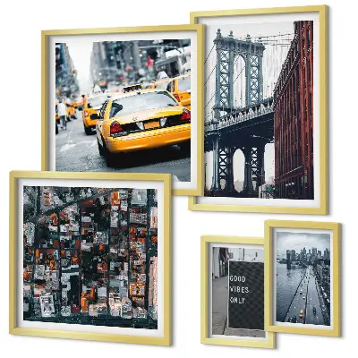 Charming New York wall art set set of 5 pieces