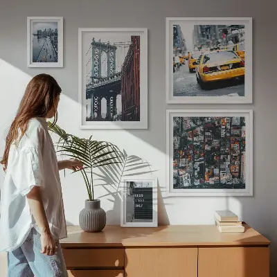 Charming New York wall art set set of 5 pieces