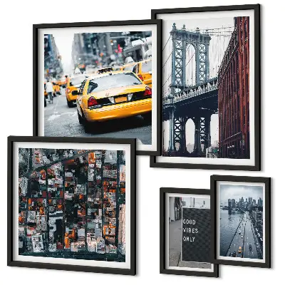 Charming New York wall art set set of 5 pieces