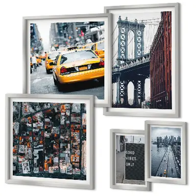 Charming New York wall art set set of 5 pieces