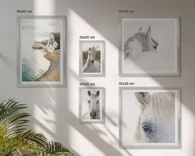Gallery wall minimalist horses on the beach