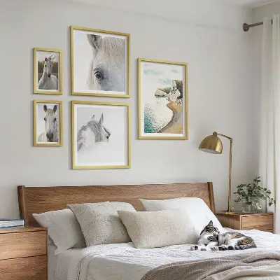 Gallery wall minimalist horses on the beach