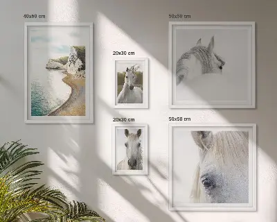Gallery wall minimalist horses on the beach