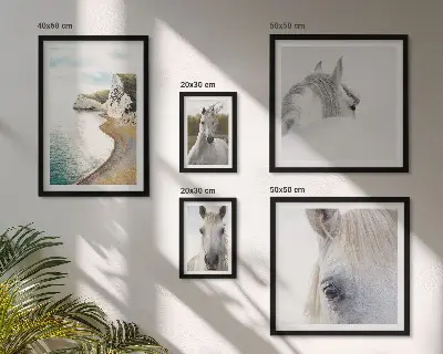 Gallery wall minimalist horses on the beach