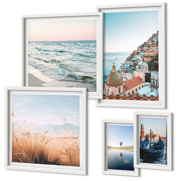 Set of 5 wall art pieces Charming seaside views