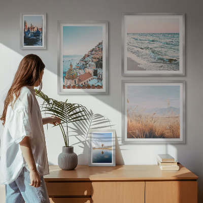 Set of 5 wall art pieces Charming seaside views
