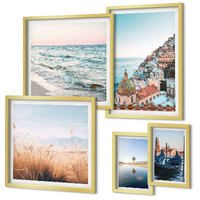 Set of 5 wall art pieces Charming seaside views