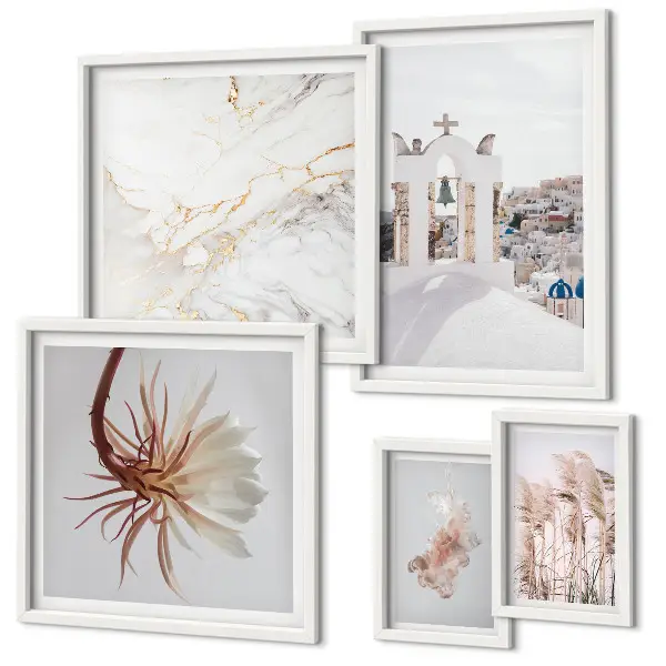 Framed photo set stylish architecture and nature views