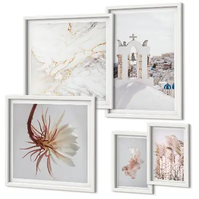 Framed photo set stylish architecture and nature views
