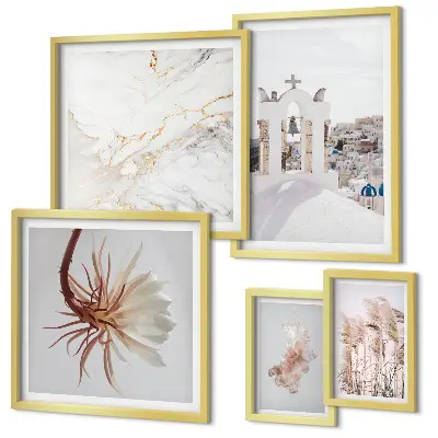 Framed photo set stylish architecture and nature views