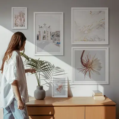 Framed photo set stylish architecture and nature views