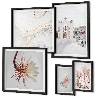 Framed photo set stylish architecture and nature views