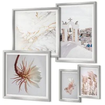 Framed photo set stylish architecture and nature views