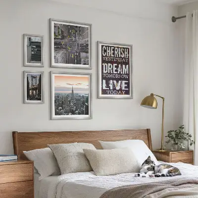 Inspiring city slogans wall art set of 5 pieces
