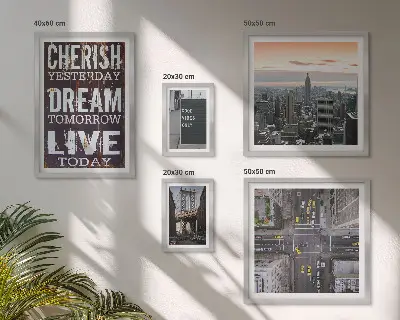 Inspiring city slogans wall art set of 5 pieces