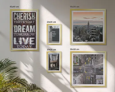 Inspiring city slogans wall art set of 5 pieces