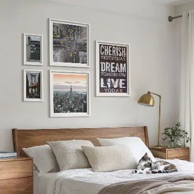 Inspiring city slogans wall art set of 5 pieces