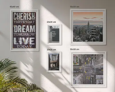Inspiring city slogans wall art set of 5 pieces
