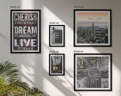 Inspiring city slogans wall art set of 5 pieces