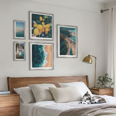 Set of 5 wall art pieces Beach landscapes citrus