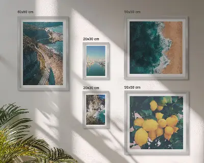 Beach landscape wall art set citrus themed 5 piece collection