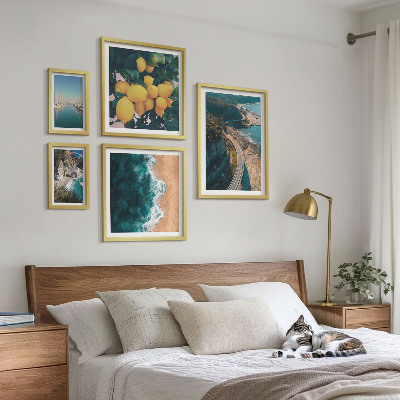 Set of 5 wall art pieces Beach landscapes citrus