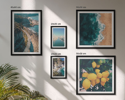 Set of 5 wall art pieces Beach landscapes citrus