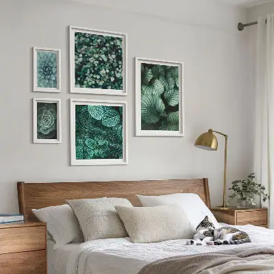 Gallery wall art plant leaves and succulents nature theme